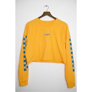 Vans Checkered Long Sleeve Graphic Crop Top